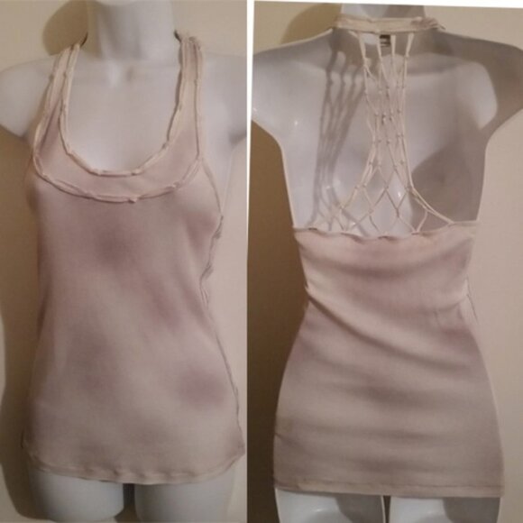 𝅺Free people distressed grunge wash tank XS/S Y2K Pima Cotton Modal - Picture 1 of 5